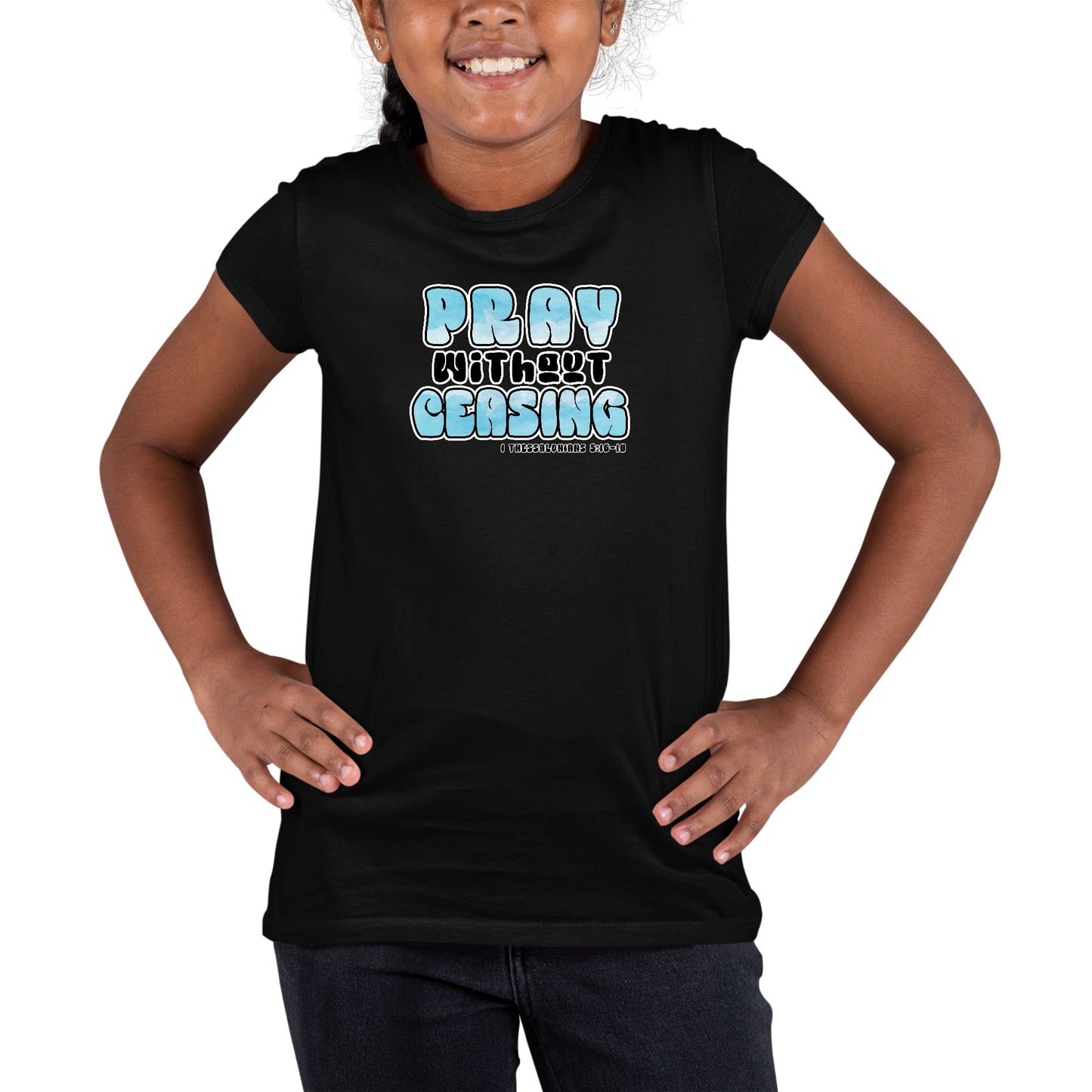 Youth Short Sleeve Graphic T-shirt - Pray Without Ceasing-0