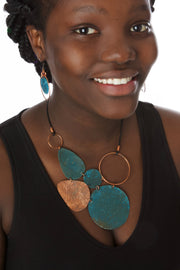 F.R.E.E. Woman Copper Viridian Leaf Necklace