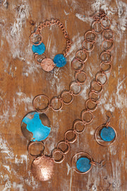 F.R.E.E. Woman Copper Viridian Disc Bracelet