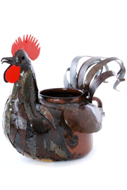 Large Sitting Rooster Teapot Planter from Zimbabwe