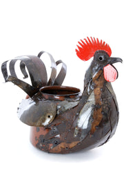 Large Sitting Rooster Teapot Planter from Zimbabwe