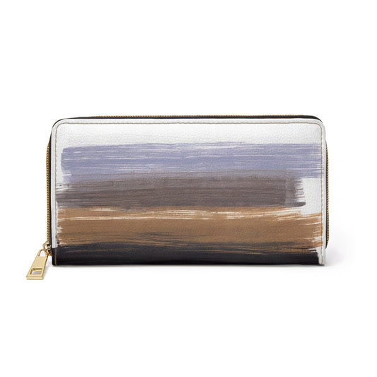 Zipper Wallet Rustic Purple Brown Design-0