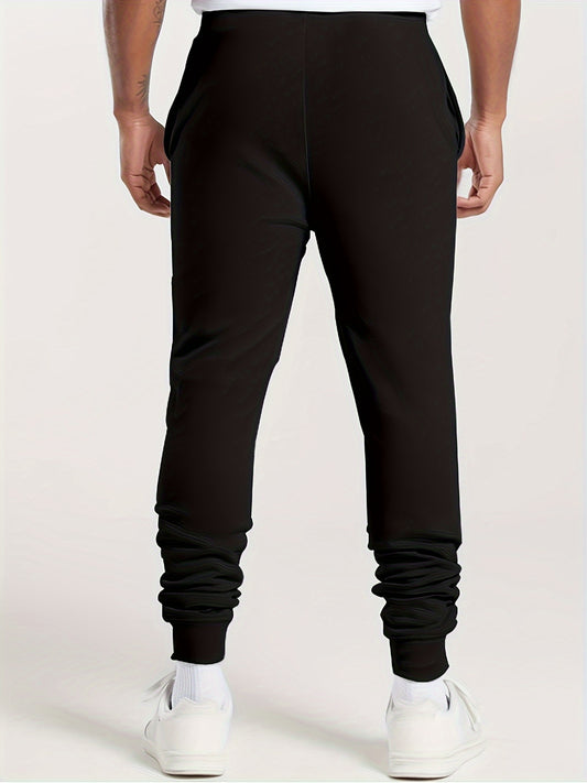 Retro Men's 2Pcs Outfits, Casual V Neck Long Sleeve Sweatshirt and Sweatpants Joggers Set