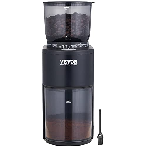 VEVOR Coffee Grinder with 38 Precise Burr Coffee Grinder 5.3-Ounce 20 Cups Coffee Bean Grinder Perfect for Drip, Mocha, Hand Brew, French Press, Espresso