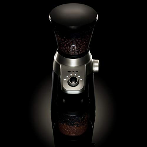 Ariete Conical Burr Electric Coffee Grinder - Professional Heavy Duty Stainless Steel | Ultra Fine Grind with Adjustable Cup Size | 15 Fine - Coarse Grind Size Settings