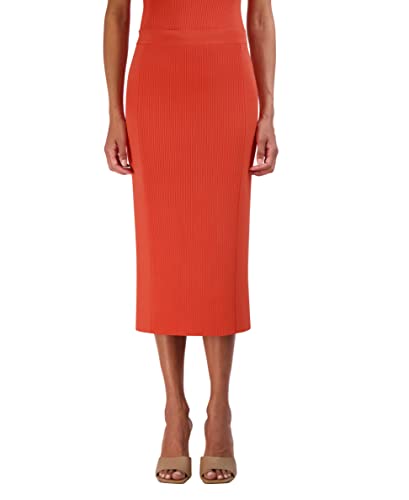 BCBGMAXAZRIA Women's Pull On Sweater Midi Pencil Skirt, Ginger