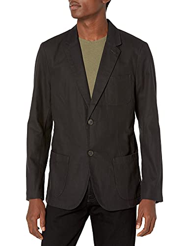 Amazon Brand - Goodthreads Men's Slim-Fit Linen Blazer, Black Large