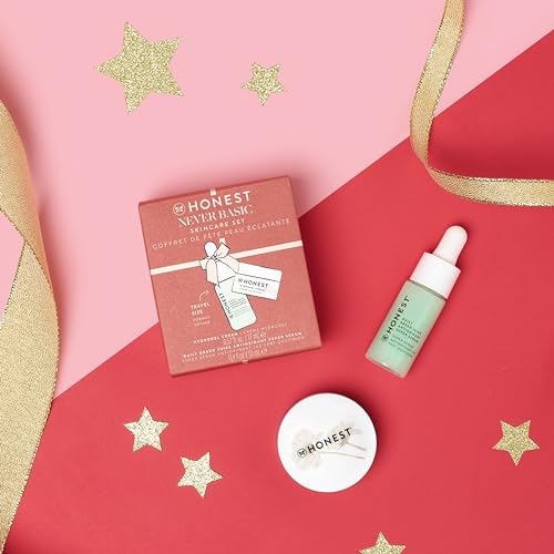 Honest Beauty Never Basic Skincare Duo | Mini Hyaluronic Acid Infused Hydrogel Cream (0.57 fl oz) + Mini Green Juice Antioxident Serum (0.4 fl oz) | EWG Verified, Vegan + Cruelty Free