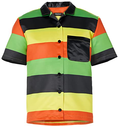Theophilio, Men's Rasta Printed Camp Collar Shirt, XL