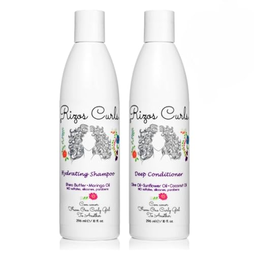 Rizo Curls Wash Day Bundle, Hydrating Shampoo & Deep Conditioner Bundle, Gently Cleanse and Hydrate Curly Hair, Clean & Natural Ingredients for all Hair Types
