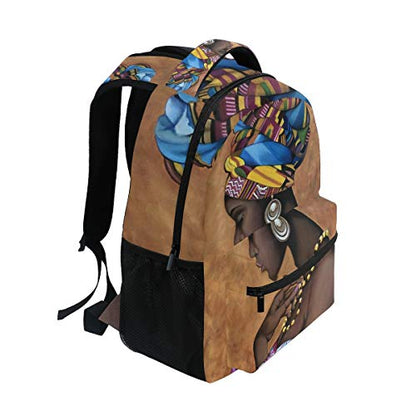 ALAZA Afro African American Woman Large Backpack for Women Girls Personalized Laptop iPad Tablet Travel School Bag with Multiple Pockets