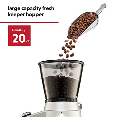 Ariete Conical Burr Electric Coffee Grinder - Professional Heavy Duty Stainless Steel | Ultra Fine Grind with Adjustable Cup Size | 15 Fine - Coarse Grind Size Settings