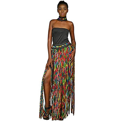 African Women's Handmade Jewelry Skirt African Ankara Necklaces Jewelry Conversion Piece Rope Necklace Shawl
