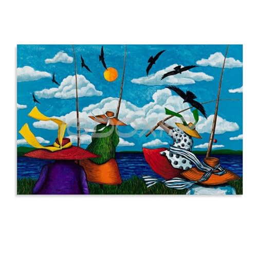 African American Painter Jonathan Green Creative Oil Painting Art Poster (5) Canvas Poster Wall Art Decor Print Picture Paintings for Living Room Bedroom Decoration Unframe-style 36x24inch(90x60cm)