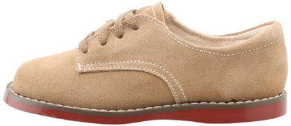 FOOTMATES Bucky Lace-Up Leather Oxford Toddler and Boys Dress Shoes with Wide Toe Box and Custom-Fit Insoles, Non-Marking Outsoles - Dirty Buck, 10.5 Little Kid (4-8 Years)