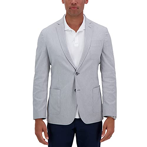 Haggar Men's Smart Wash Performance Blazer & Jackets, Charcoal Heather, Medium