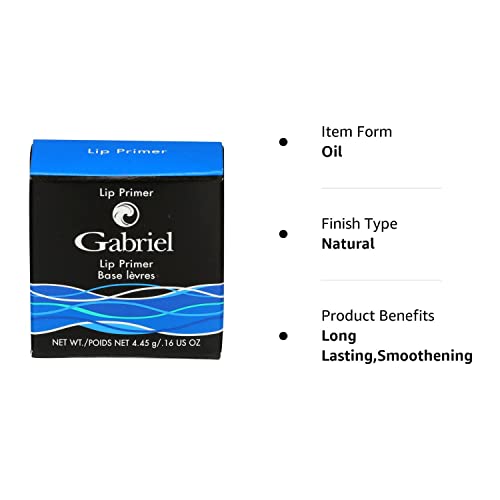 Gabriel Cosmetics Lip Primer, All Natural Smooth base to smooth, prep and prime lips for long lasting color, 0.07 oz
