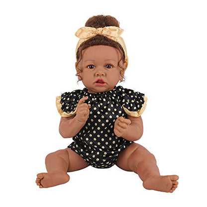 HOOMAI Lifelike Reborn Baby Dolls with Soft Body African American Realistic Girl Doll 22.10 Inch Best Birthday Gift Set