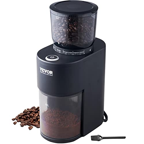 VEVOR Coffee Grinder with 38 Precise Burr Coffee Grinder 5.3-Ounce 20 Cups Coffee Bean Grinder Perfect for Drip, Mocha, Hand Brew, French Press, Espresso