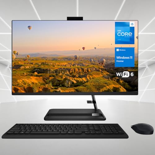 Lenovo 2023 IdeaCentre All-in-One Desktop, 27" FHD Touchscreen Display, 13th Gen Intel Core i5-13420H (Beats i7-12700H), 16GB RAM, 2TB SSD, Wireless KB & Mouse, Win 11 Home, Black