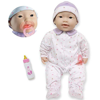 JC Toys - La Baby | Asian 20-inch Large Soft Body Baby Doll | Washable | Removable Purple Outfit w/ Hat and Pacifier | For Children 2 Years +