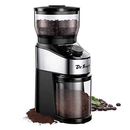 Dr Bruce Conical Burr Coffee Grinder , Electrical Coffee Mill With Precise Grind Setting from Coarse To Fine ,2-12 Cups Selection , Stainless Steal Coffee Grinder