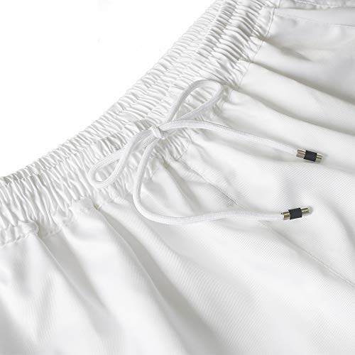 HD African Clothing Gold Embroidery Dashiki White Kaftan Pants Set for Men XL