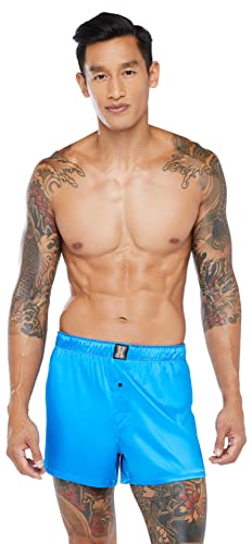 Savage X, Men's Satin Boxers, French Blue, M