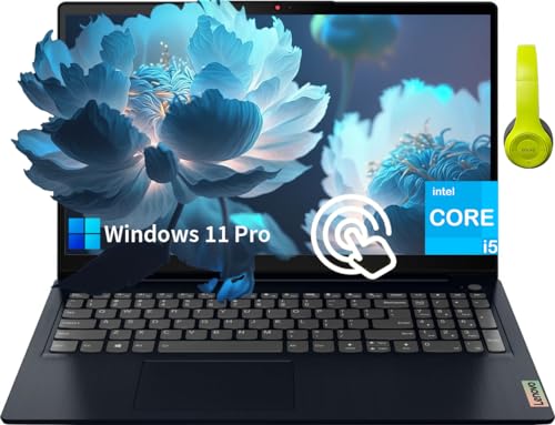 Lenovo IdeaPad 3 15.6 Inch FHD Touchscreen Business Laptop, Intel Core i5-1155G7, 16GB RAM, 1TB SSD, Windows 11 Pro, SD Card Reader, USB - C, HDMI, Abyss Blue, TDU