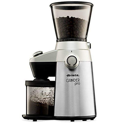 Ariete Conical Burr Electric Coffee Grinder - Professional Heavy Duty Stainless Steel | Ultra Fine Grind with Adjustable Cup Size | 15 Fine - Coarse Grind Size Settings