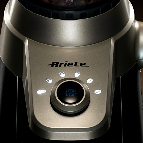 Ariete Conical Burr Electric Coffee Grinder - Professional Heavy Duty Stainless Steel | Ultra Fine Grind with Adjustable Cup Size | 15 Fine - Coarse Grind Size Settings
