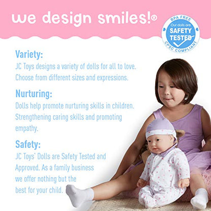 JC Toys - La Baby | Asian 20-inch Large Soft Body Baby Doll | Washable | Removable Purple Outfit w/ Hat and Pacifier | For Children 2 Years +