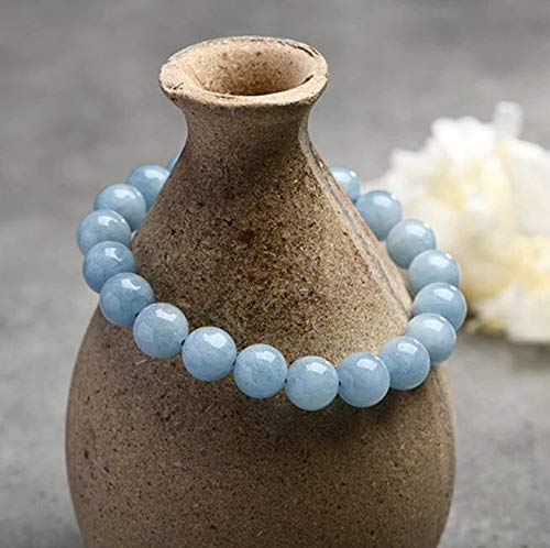 Soothing Bracelet - Natural Aquamarine bracelet - Bring Positive Energy - Peace - Youthfulness Bracelet - Crystal Stone Bracelet for Everlasting Joy