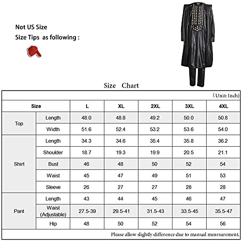 HD Traditional African Boubou Kaftan Wear for Man Nigerian Native Dress Black Agbada Set Embroidery Dashiki Outfit L