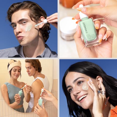 Honest Beauty Never Basic Skincare Duo | Mini Hyaluronic Acid Infused Hydrogel Cream (0.57 fl oz) + Mini Green Juice Antioxident Serum (0.4 fl oz) | EWG Verified, Vegan + Cruelty Free