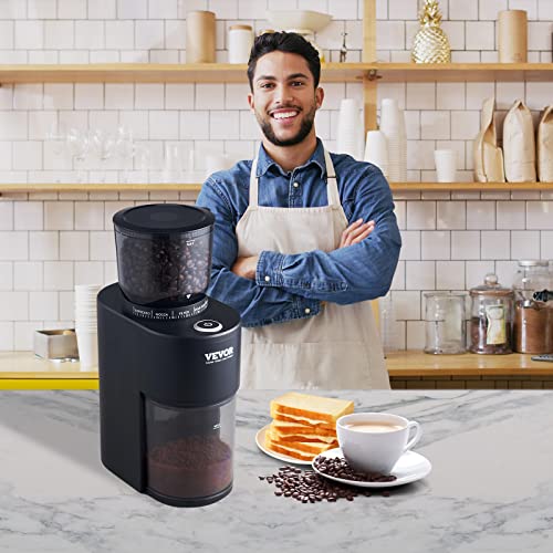 VEVOR Coffee Grinder with 38 Precise Burr Coffee Grinder 5.3-Ounce 20 Cups Coffee Bean Grinder Perfect for Drip, Mocha, Hand Brew, French Press, Espresso