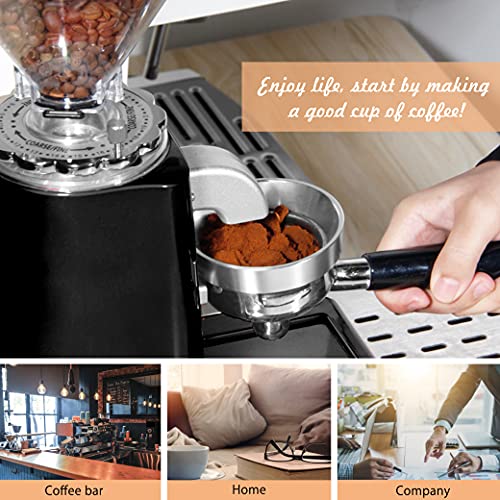 Huanyu Coffee Grinder Electric Flat Burr Grinding Machine Automatic Mill 35oz Coffee Bean Grinder with 19 Adjustable Grind Settings 36 Cups Professional Espresso Miller 200W Cleaning Brush Included