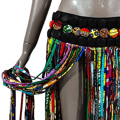 African Women's Handmade Jewelry Skirt African Ankara Necklaces Jewelry Conversion Piece Rope Necklace Shawl