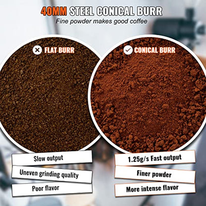 VEVOR Coffee Grinder with 38 Precise Burr Coffee Grinder 5.3-Ounce 20 Cups Coffee Bean Grinder Perfect for Drip, Mocha, Hand Brew, French Press, Espresso