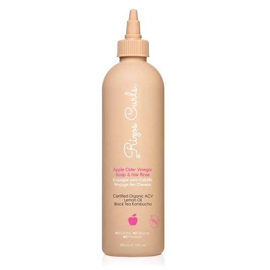 Rizos Curls Apple Cider Vinegar Scalp & Hair Rinse, Clarifies to Remove Product Buildup, Balance Oils, Revive Hair & Scalp, Enhances Softness & Shine, 10 oz
