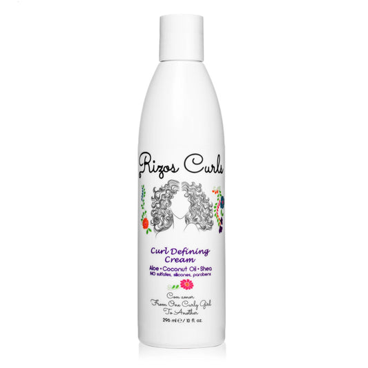 Rizos Curls Curl Defining Cream, Enhance Waves, Curls & Coils, Soft Hold for Weightless Volume, Moisturizing for Frizz-Free Shine with Aloe Vera, Coconut Oil & Shea Butter, 10 oz