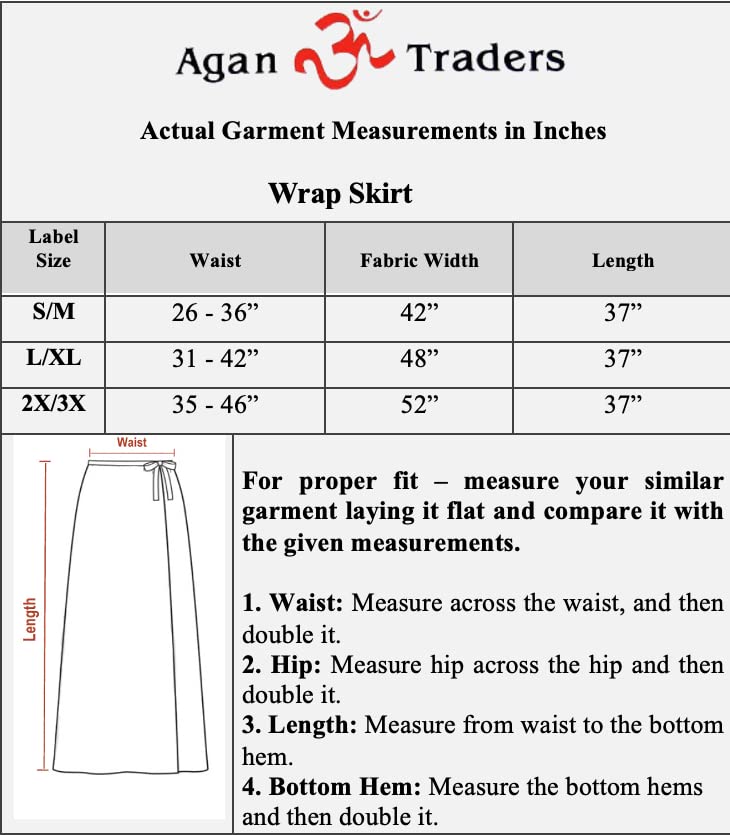 Agan Traders 411 WS Women's Hippie Wrap Boho Patch Skirt (XXL, Orange Multi 5)