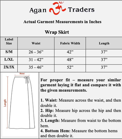 Agan Traders 411 WS Women's Hippie Wrap Boho Patch Skirt (XXL, Orange Multi 5)