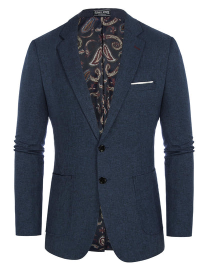Men Lightweight Suit Blazer Jackets Casual Sport Coats Blazer with Pockets for Professor Lecturer Navy