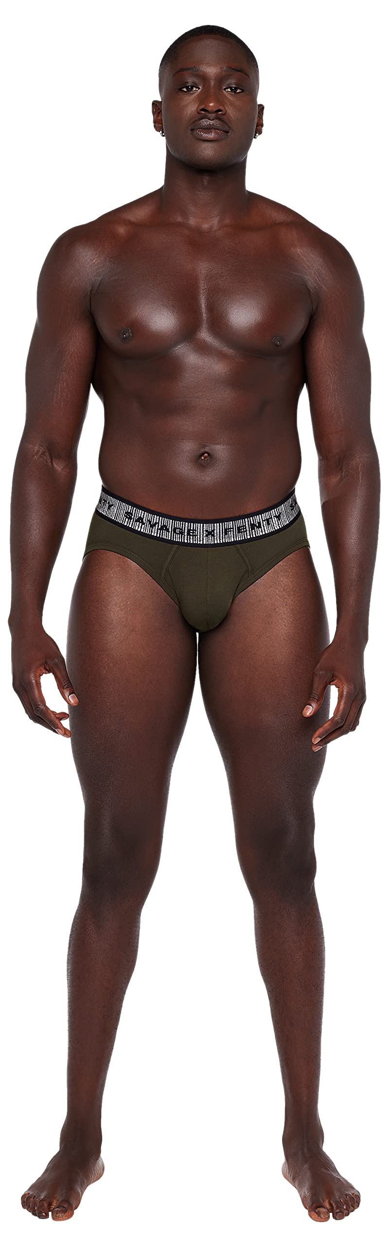 Savage X, Men's Going Platinum Briefs, Deep Forest Green, XXL