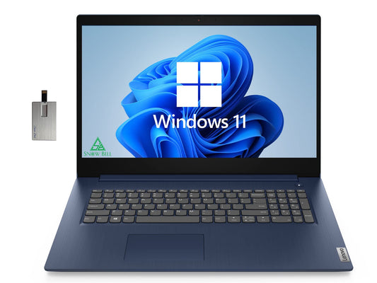 Lenovo 2022 IdeaPad 3i 17.3" HD+ Business Laptop, Intel 11th Gen i5-1135G7, 36GB RAM, 1TB PCIe SSD, Intel Iris Xe Graphics, 720P HD Webcam, WiFi 6, HDMI, Abyss Blue, Win 11, 32GB Snowbell USB Card