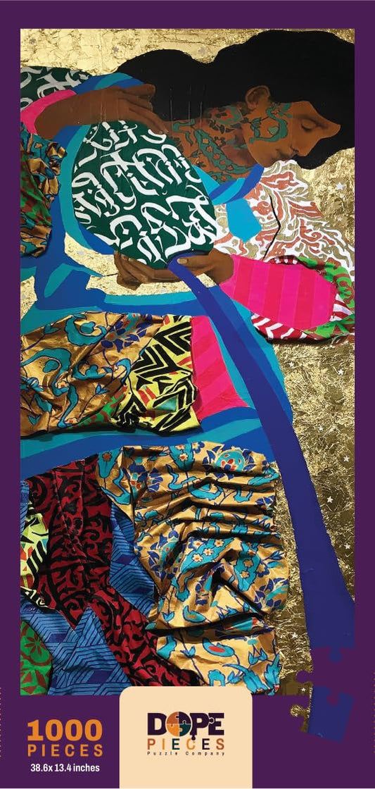 Dope Pieces Puzzle African American Art Thick Cut with a Linen Finish. Each Puzzle is a Unique Work of Art. Fogueira by Ananda Nahu | Dope Pieces Puzzle