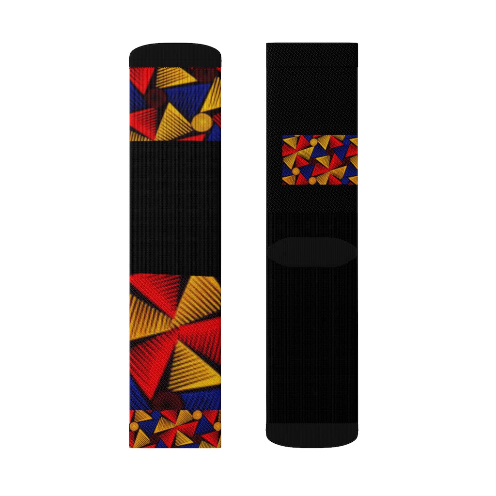 UNISEX MULTI COLOR ON BLACK Sublimation Socks by SobG Designs