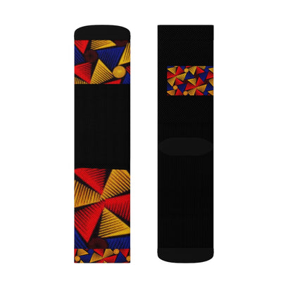 UNISEX MULTI COLOR ON BLACK Sublimation Socks by SobG Designs
