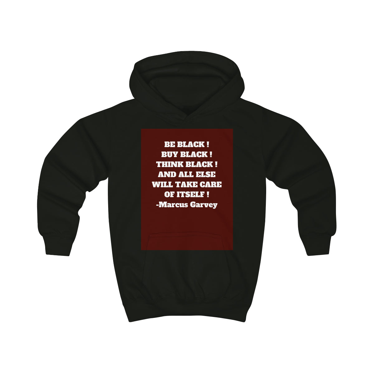 BE BLACK! BUY BLACK! THINK BLACK! Unisex Kids Hoodie by SobG Designs
